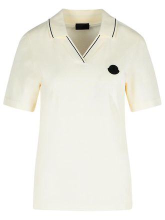 Moncler Ivory Cotton Polo Shirt