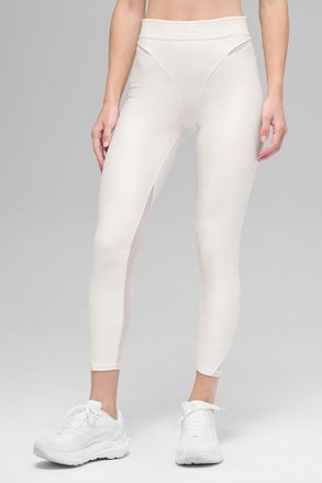 Alo | Airlift High-Waist 7/8 Rebel Legging in Ivory White, Size: Medium