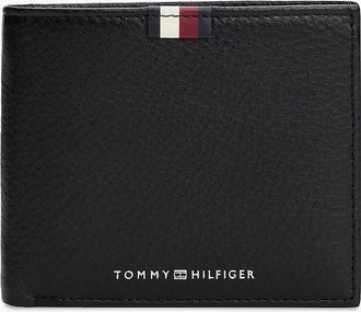 Tommy Hilfiger Mens Leather Card & Coin Wallet - Black