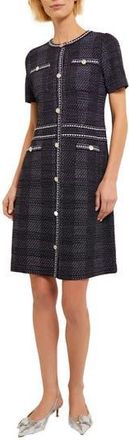 Misook Bold Plaid Knit Sheath Dress in Black/white at Nordstrom Rack, Size X-Large