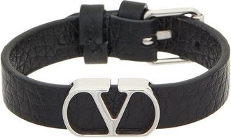Valentino Vlogo Signature Leather Bracelet