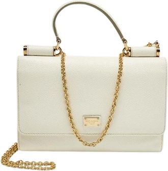 Dolce & Gabbana Pre-owned Handbags, female, White, Size: ONE SIZE Pre-owned Wallet on Chain