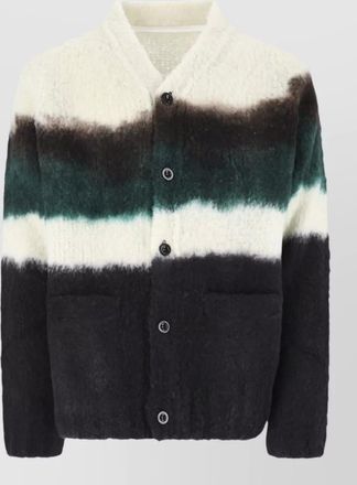 sacai wool long-sleeve cardigan