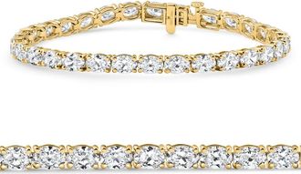 Pompeii3 10.75Ct Oval Cut Diamond Tennis Bracelet 7 14k Yellow Gold Lab Grown Size: Medium