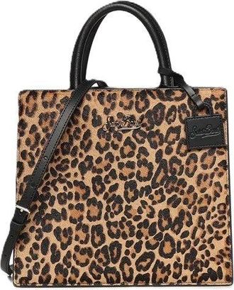 MC2 Saint Barth Structured Rectangular Handbag with Bold Leopard Print