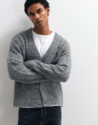 Asos cardigan lavorato a maglia oversize grigio