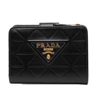 Prada Pre-owned Prada Quilted Soft Calf Triangle Bifold Wallet Ladies TP1NBA1E5IQSKPOS