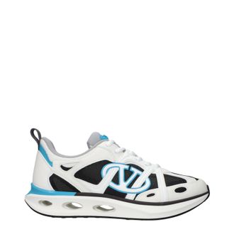 Valentino Garavani Herrens Sneakers aus wei&szlig;em/hellblauem Stoff