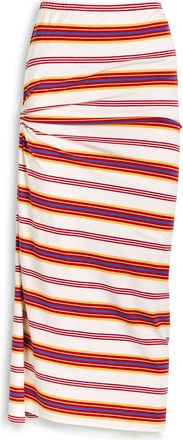 Paco Rabanne Jupe Striped Stretch-cotton Midi Skirt - Stripe - 36 (UK8 / S)