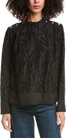 3.1 Phillip Lim Shadow Vines Jacquard Pleated Top