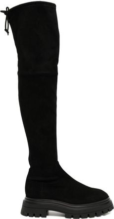 Stuart Weitzman tie-fastened thigh high boots - women - Suede - 40 - Black