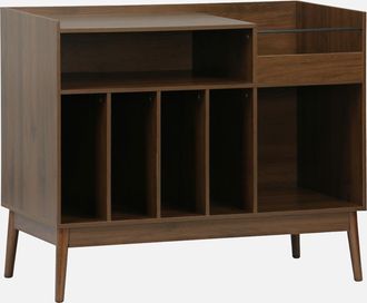 Sweeek Sweeek - Muebles De Vinilo Vintage Con Decoraci&oacute;n De Madera Oscura, 100cm, Nepal, Madera Oscura, 100x48x81.5 Cm