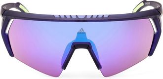 adidas 00mm Shield Sunglasses in Blue /Mirror Violet at Nordstrom