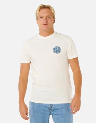 Rip Curl Mens Rip Curl Mens Streamline Pass Graphic Short Sleeve T-Shirt - Cream - Size: 42