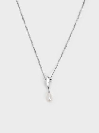 Charles & Keith Corrine Teardrop Pearl Necklace