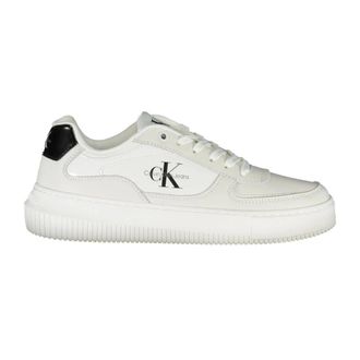 Calvin Klein Sneakers, female, White, Size: 10 US Sporty White Sneakers with Logo Print