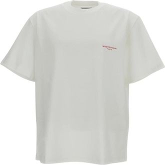 Wooyoungmi T-Shirts, male, White, Size: S Oversized Logo T-shirt