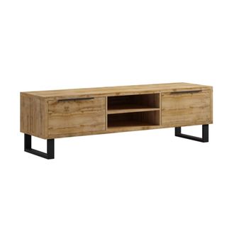 Petits Meubles Mueble TV 2 cajones 180 cm estratificado marr&oacute;n metal