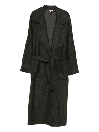 DIEGA Straight Silhouette Long Coat With Tie Belt And Side Pockets