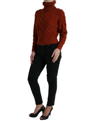Dolce & Gabbana Womens Sweater Brown Virgin Wool Cashmere