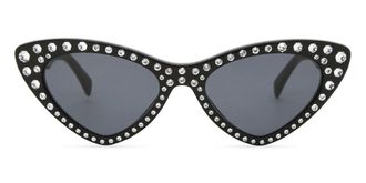 Moschino MOS006/S/STR 807/IR Womens Sunglasses Black Size 52