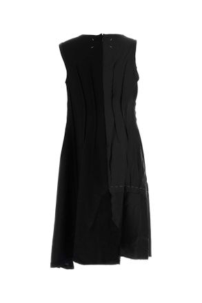 Maison Margiela Womens Black Wool Dress Abiti