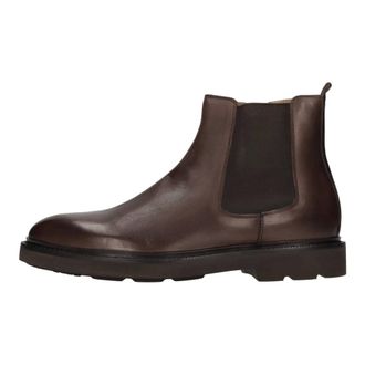 Henderson Schoenen, Heren, Bruin, 42 EU, Leer, Handgemaakte Leren Enkellaarsjes