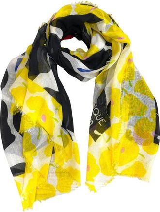Moschino Foulard Fiori Sjaal - Dames - Sjaals - Veelkleurig - ONE Size - Katoen - Accessoires