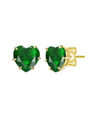 Rachel Glauber 14K Plated Cz Stud Earrings