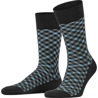 Falke Smart Check Dress Socks in Black at Nordstrom, Size Large