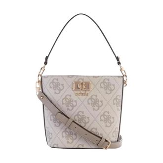 Guess Shoulder Bags, female, Gray, Size: ONE SIZE Handbag with Shoulder Strap and Multiple Pockets