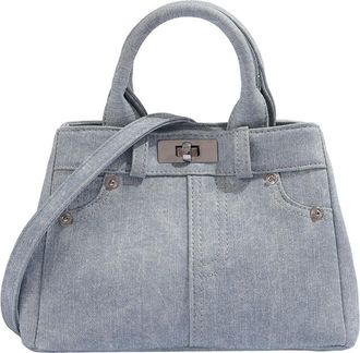 Generic Womens Handbag Vintage Washed Denim Commuter Versatile Shoulder Crossbody Bag(blue,a)