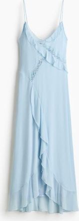 H&M Lace-trimmed Flounced Dress in Light Blue at Nordstrom, Size X-Small