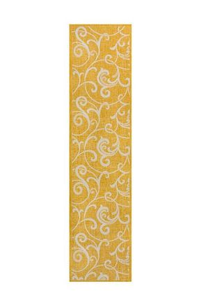 Jonathan Y Designs Maribel Traditional Classic All-Over Scroll Indoor/Outdoor Area Rug in Yellow/cream at Nordstrom, Size 3Ft 0In X 5Ft 0In