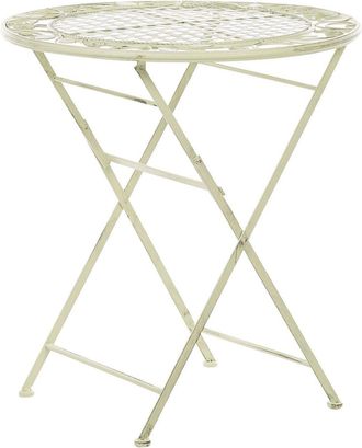 Beliani Beliani - Tavolino Da Giardino Bistro Pieghevole &Oslash; 70 Cm In Metallo Verde Chiaro Bivio