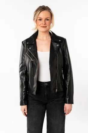 Mauritius Lederjacke MAURITIUS MWPasja, Damen, Gr. XXL, schwarz, Obermaterial: 100% Schafsleder. Futter: 100% Baumwolle. &Auml;rmelfutter: 100% Polyester, unifarben,