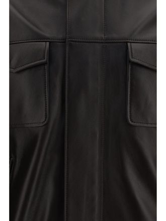 Dolce & Gabbana Mens Lambskin Zip-Up Bomber Jacket Brown