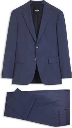 BOSS Two-piece regular-fit suit in m&eacute;lange stretch wool