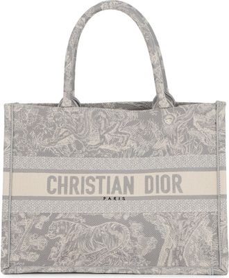 Dior Gray Canvas Handbag Tote Bag (Pre-Owned)