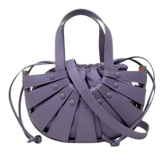 Bottega Veneta Pre-owned The Shell Leather 2way Bag - Pre-owned - Mujer - P&uacute;rpura - ONE SIZE