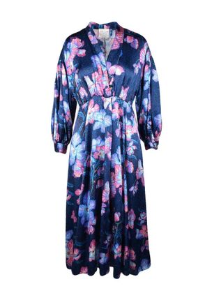 Forte_Forte Long Silk Dress - Blue/Pink