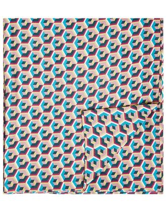 La DoubleJ geometric-print tablecloth - unisex - Linen/Flax - 175x250 - Pink