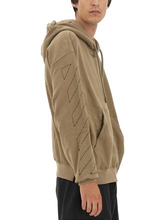 Off-white Arrow Embroidery Sweatshirt - Beige