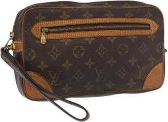 Louis Vuitton Pre-owned Vintage Canvas Clutch - Dames - Vintage Clutch - Bruin - ONE Size - Vintage