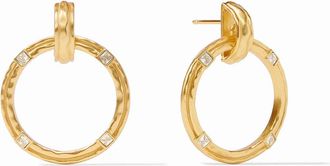 Julie Vos Womens Astor Doorknocker Earring In Cubic Zirconia