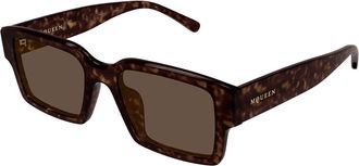 Alexander McQueen AM0579S Asian Fit 002 Mens Sunglasses Tortoiseshell Size 53 - Free RX Lenses - Free RX Lenses