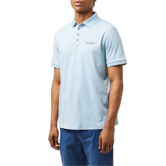A|X Armani Exchange Heren Katoenen Polo Shirt (Asblauw)