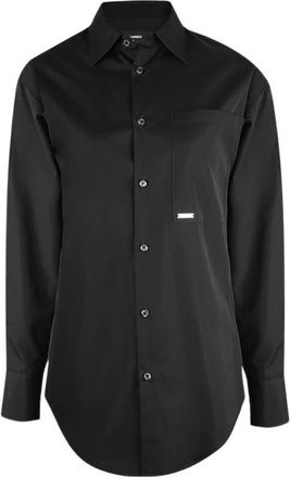 Dsquared2 Poplin Overhemd met Zak - Dames - Casual Overhemden - Zwart - S - Katoen - Overhemden