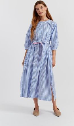 Chinti and Parker Oxford Stripe Cotton Shirt Dress in Blue Stripe at Nordstrom, Size 10