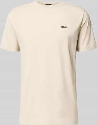 HUGO BOSS Regular Fit T-Shirt aus Baumwoll-Mix in Beige, Größe XXXL